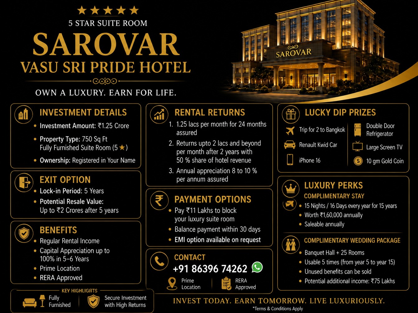 Sarovar Vasu Sri Pride Hotel Banner